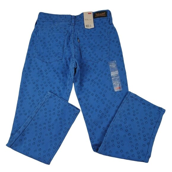 Levis Womens Jeans Bright Mid Rise Raindrop Pattern Skinny Size 2 Petite JH1187 - Picture 2 of 5